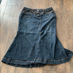 Women’s Super pretty plus size denim maxi skirt
